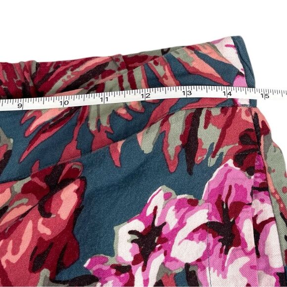 Soft Surroundings Yesenia Teal Pink Floral Print Wide Leg Pants womens XS - Picture 6 of 8